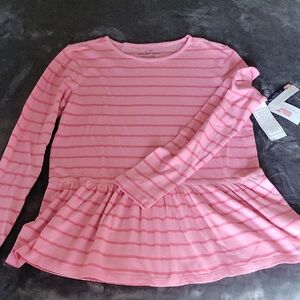 Vineyard Vines Pink Striped Long Sleeve Girl's Tee